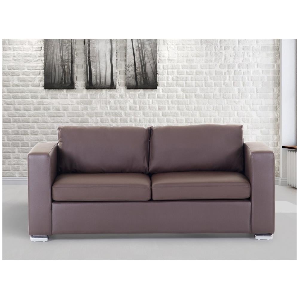 Divano A 3 Posti In Pelle Marrone Helsinki - Foto 2