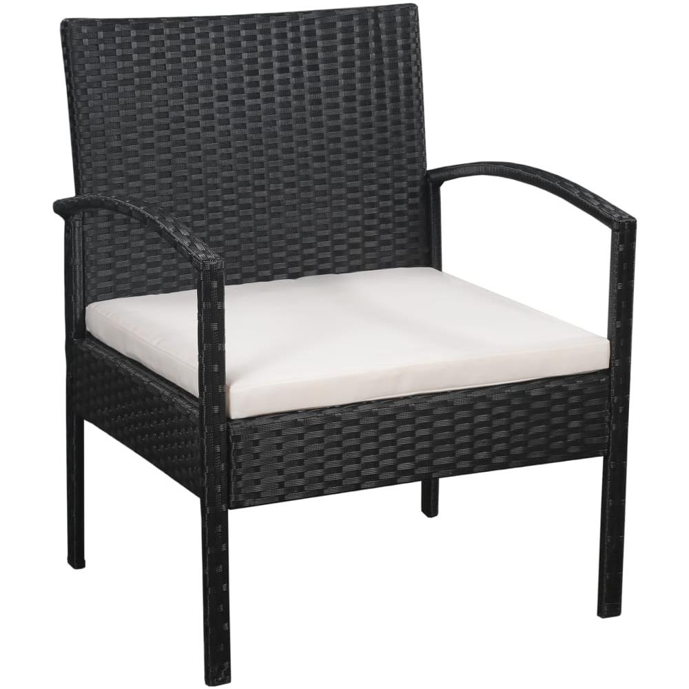 Set Divani da Giardino 5 pz con Cuscini in Polyrattan Nero - Foto 2