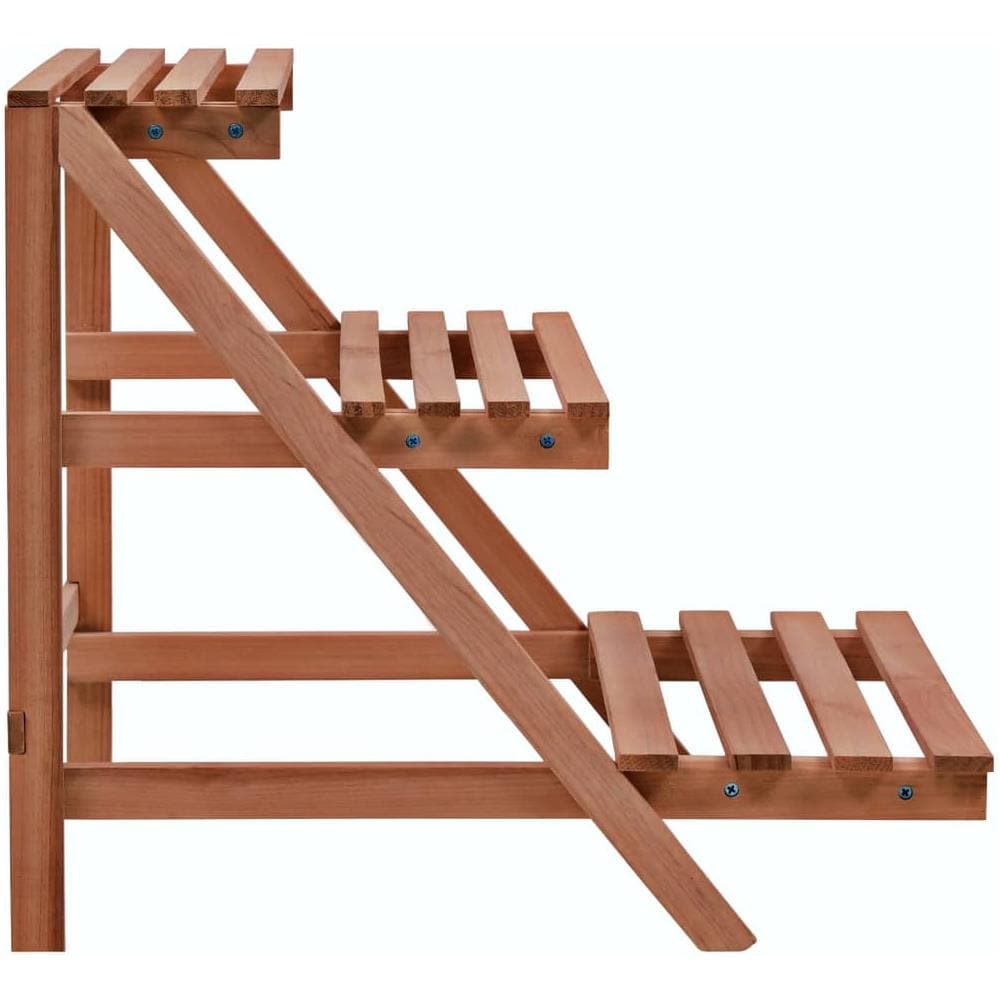 Piedistallo Per Piante A 3 Mensole In Legno Di Cedro 48x45x40cm - Foto 2