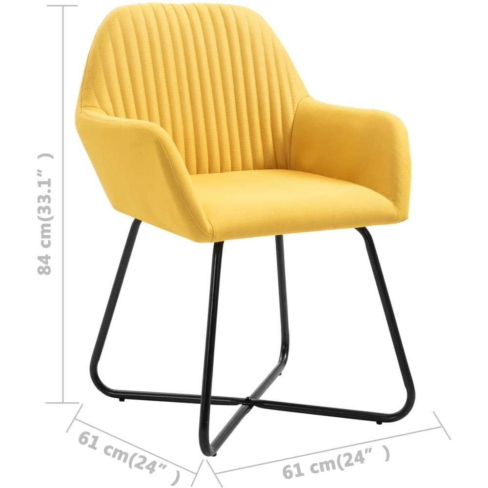 Sedie Da Pranzo 4 Pz Gialle In Tessuto - Foto 13