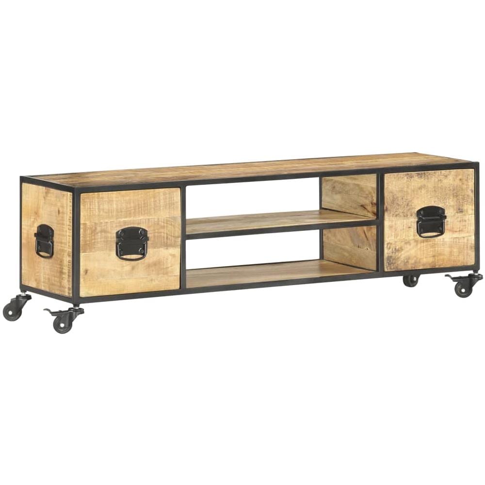 Mobile Porta TV 130x30x39 cm in Legno Massello di Mango - Foto 10