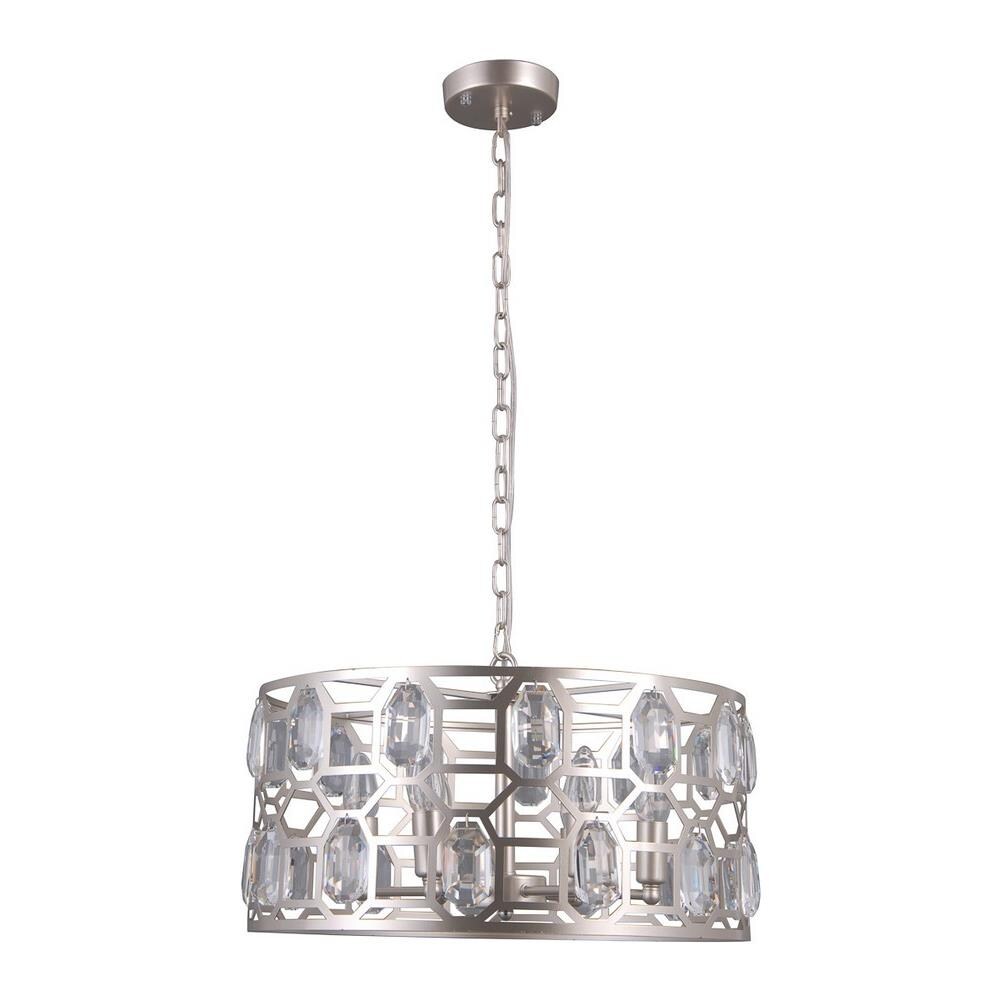 Pendente Moderno Sospeso Argento Champagne 6 Luci, E14 - Foto 1