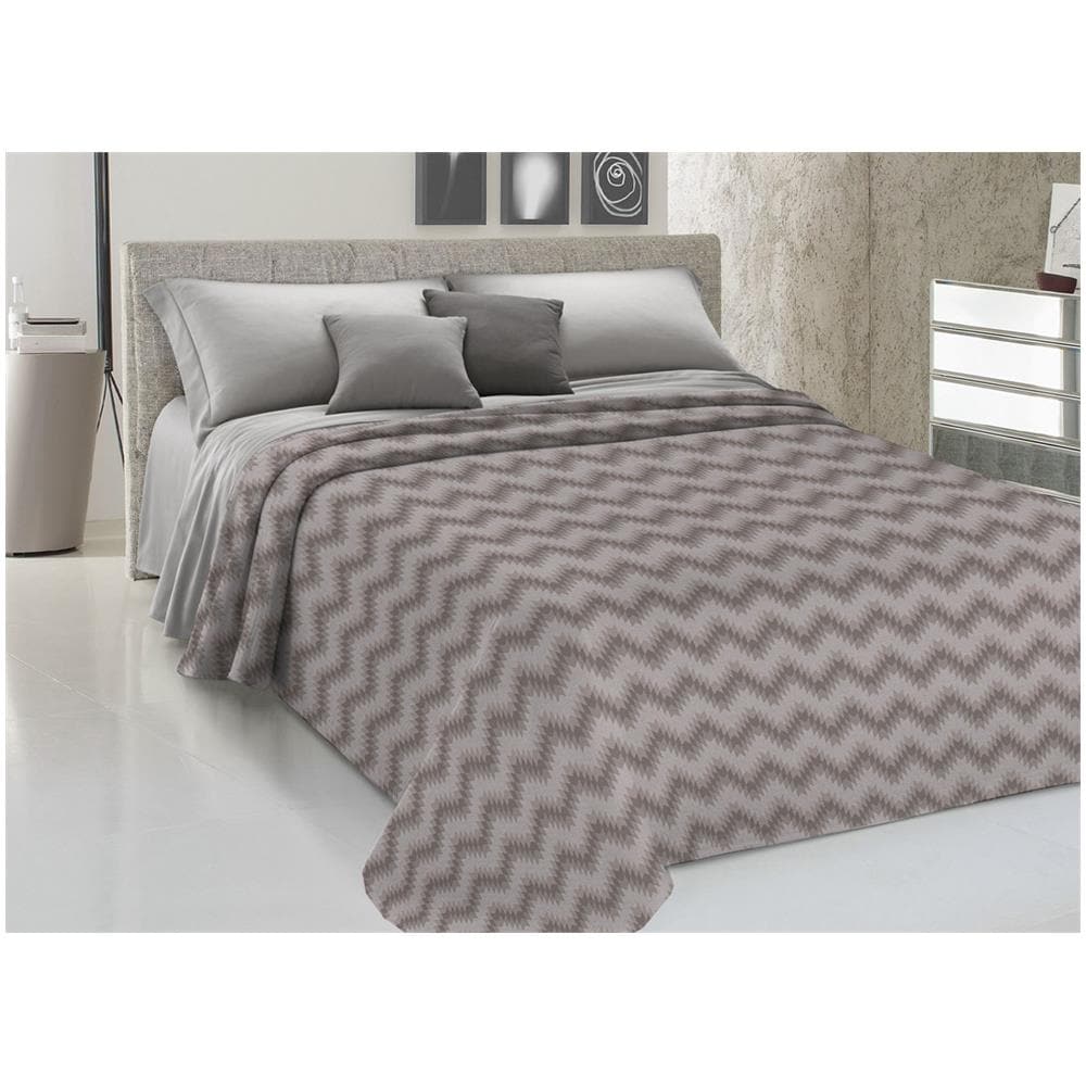 Copriletto Estivo Matrimoniale In Cotone Piquet 250 G/m² - Design Moderno WavyLeaf - 250x240 Cm - Foto 2