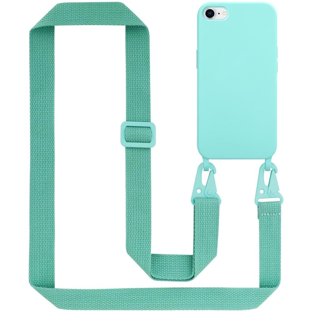 Cadorabo Catena Di Telefoni Cellulari Compatibile Con Apple Iphone 7 / 7s / 8 / Se 2020 In Liquid Turchese - Coperchio Di Protezione In Silicone Con Cordino Regolabile In Lunghezza - Foto 1
