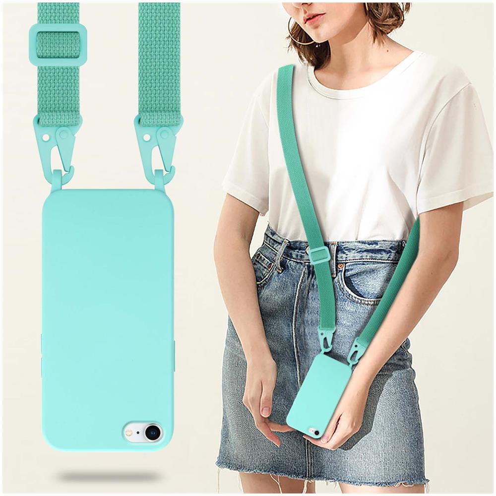 Cadorabo Catena Di Telefoni Cellulari Compatibile Con Apple Iphone 7 / 7s / 8 / Se 2020 In Liquid Turchese - Coperchio Di Protezione In Silicone Con Cordino Regolabile In Lunghezza - Foto 7