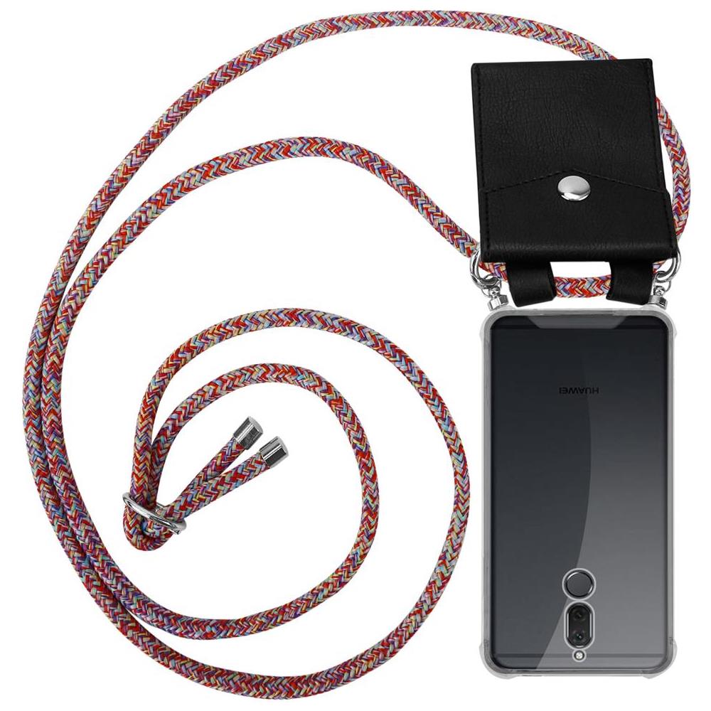 Catena Di Telefoni Cellulari Compatibile Con Huawei Mate 10 Lite In Colorful Parrot - Coperchio Protettivo In Silicone Con Anelli D'argento, Cinturino In Corda E Custodia Staccabile - Foto 1