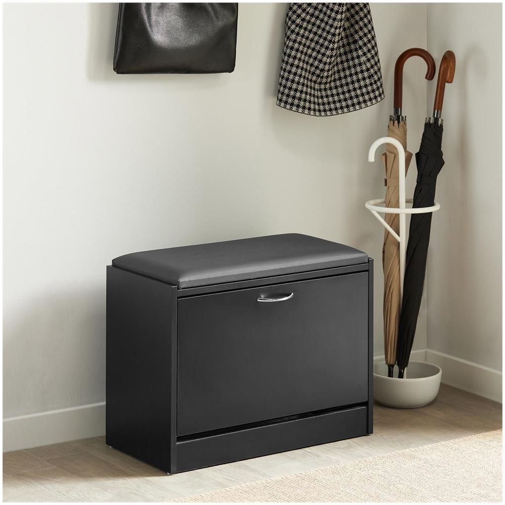 Scarpiera Panca Scarpiera Portascarpe Con Seduta Nero Fsr16-sch - Foto 5