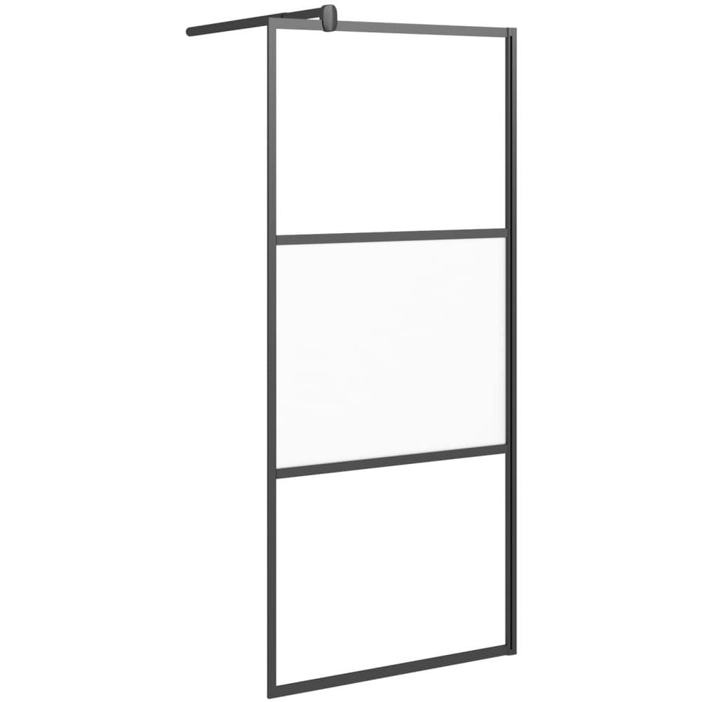 Parete Doccia Walk In 90x195 Cm Vetro Semi Smerigliato Esg Nero - Foto 2