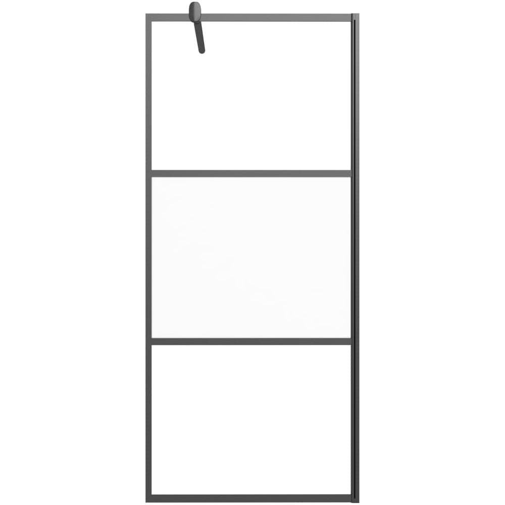 Parete Doccia Walk In 90x195 Cm Vetro Semi Smerigliato Esg Nero - Foto 3