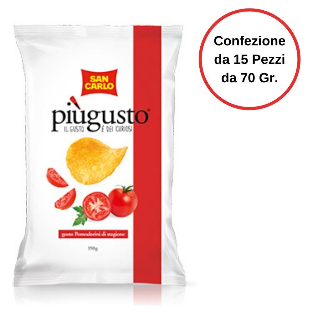 Patatine Piu' Gusto Gusto Pomodorini Di Stagione San Carlo Confezione Da 15 Pezzi Da 70 Grammi - Foto 1