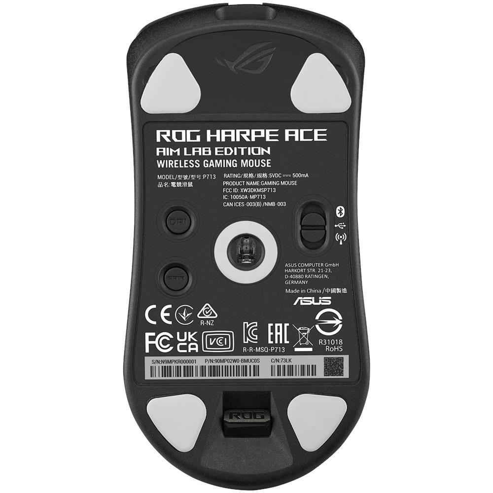 Mouse Wireless Gaming ROG Harpe Ace Aim Lab Edition Ottico 5 Tasti 36000 DPI Colore Nero - Foto 10
