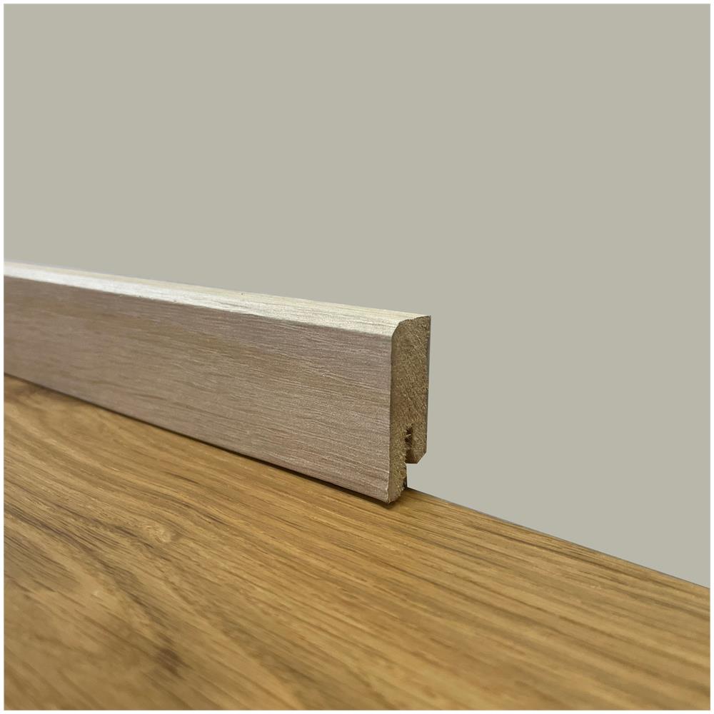 *super Promo* Battiscopa Zoccolino Squadrato Basso In Fibra Di Legno 40x15 Sbiancato - Foto 1