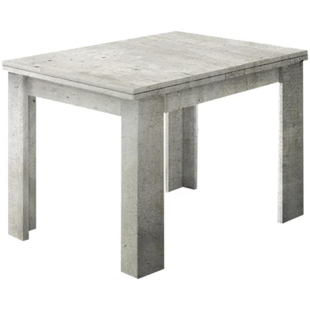 Tavolo Allungabile Otto, Consolle Ausiliare Da Cucina, Tavolo Allungabile, 100% Made In Italy, Cm 90x90h75, Cemento - Foto 2