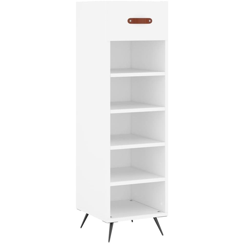 Scarpiera Bianca 30x35x105 Cm In Legno Multistrato - Foto 2