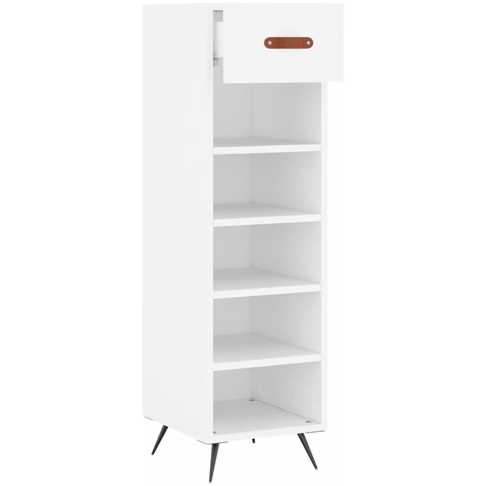 Scarpiera Bianca 30x35x105 Cm In Legno Multistrato - Foto 3