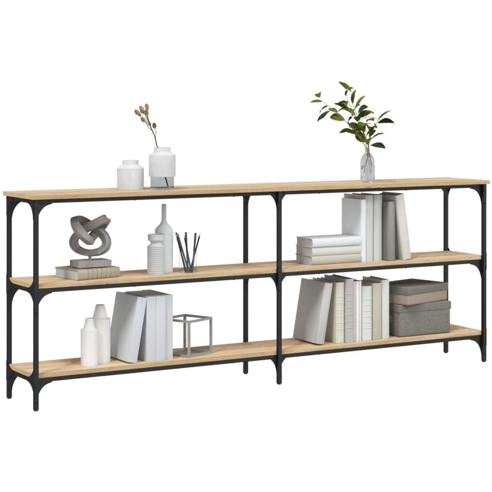 Tavolo Consolle Rovere Sonoma 200x29x75 Cm In Legno Multistrato - Foto 3