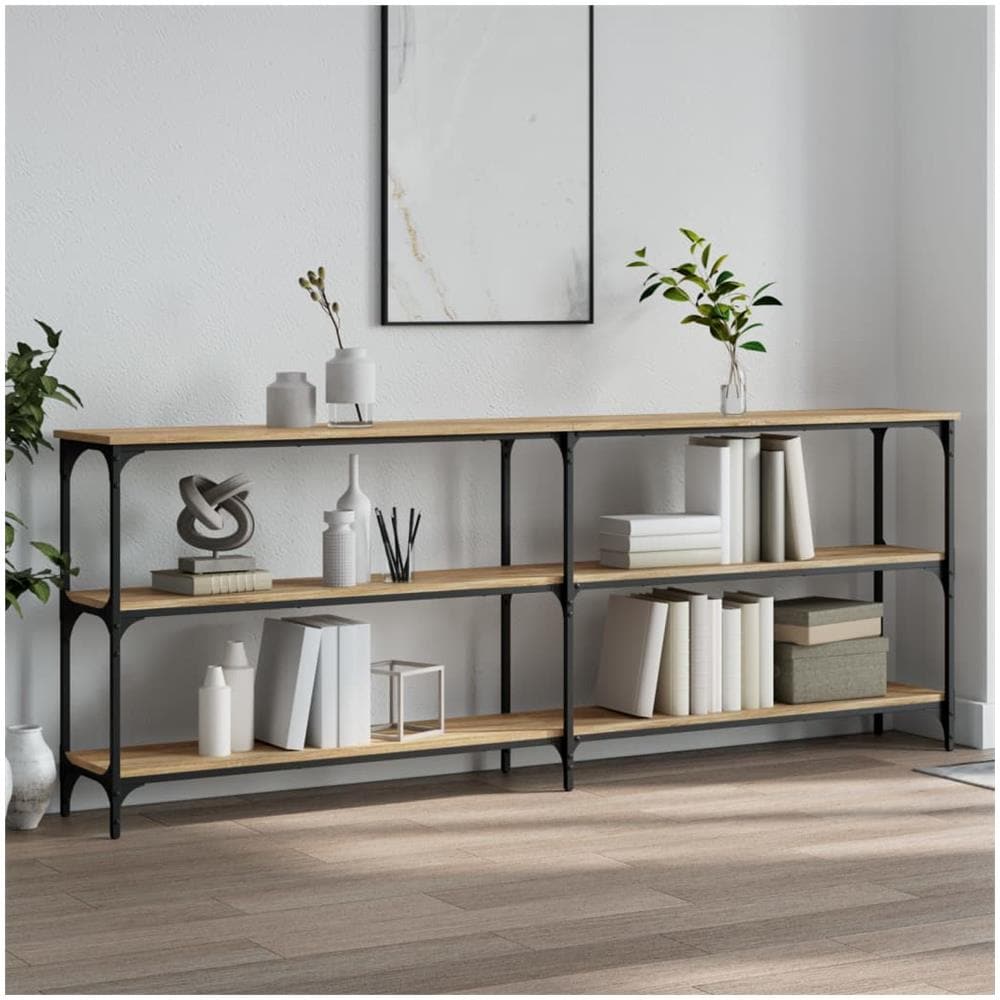 Tavolo Consolle Rovere Sonoma 200x29x75 Cm In Legno Multistrato - Foto 1