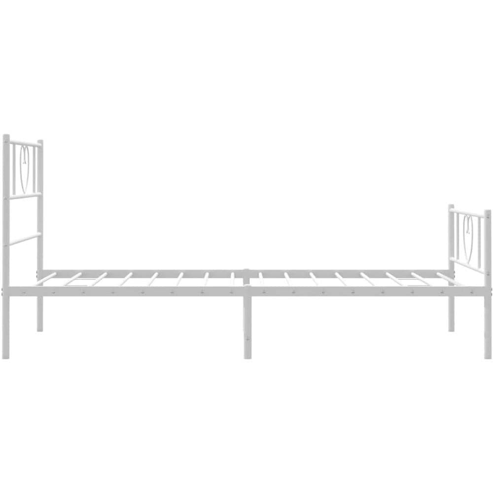 Giroletto Con Testiera E Pediera Metallo Bianco 90x190 Cm - Foto 8