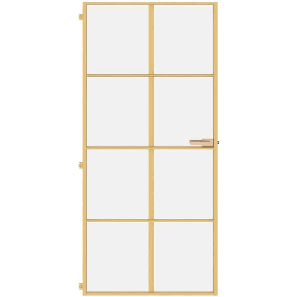 Porta Interni Sottile Oro 93x201,5cm Vetro Temperato Alluminio - Foto 3