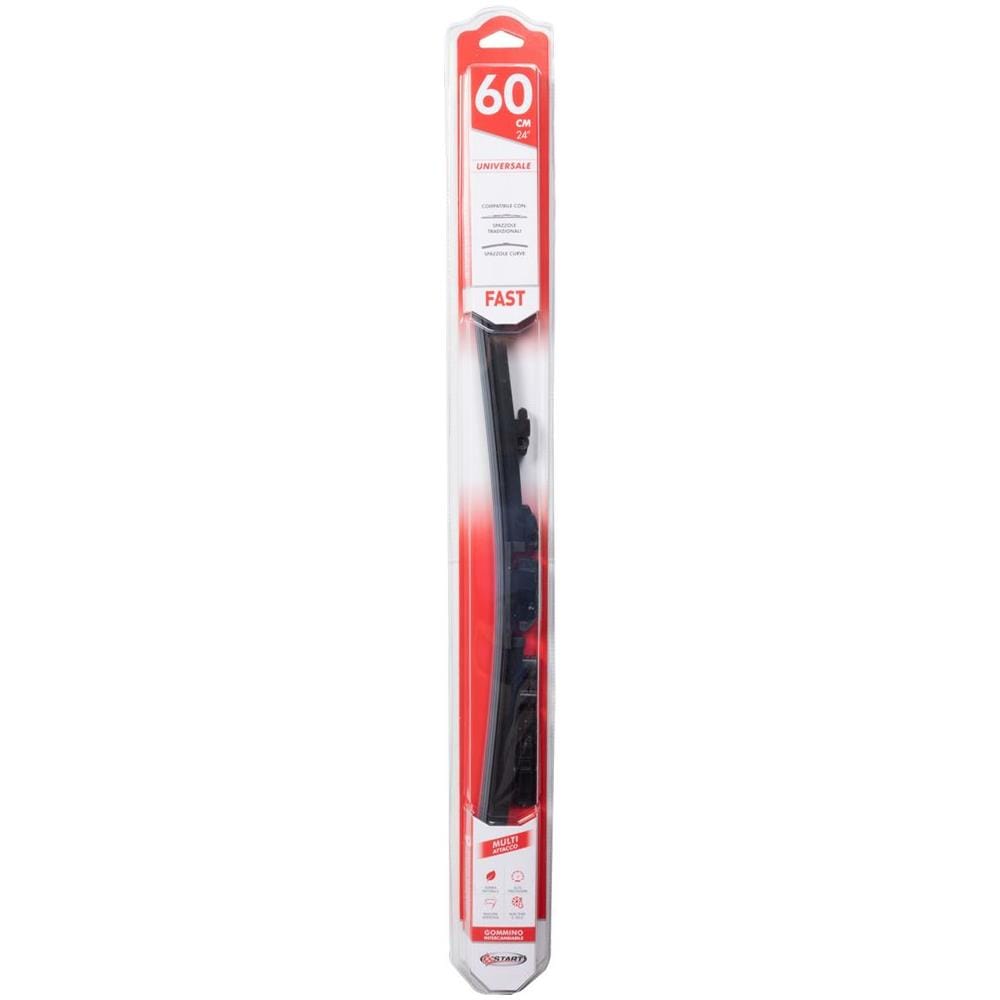 Spazzola Tergicristallo Singola Fast 60 Cm - 24"", Per Spazzole Tradizionali E Curve,, Massima Aderenza E Resistenza - Foto 1