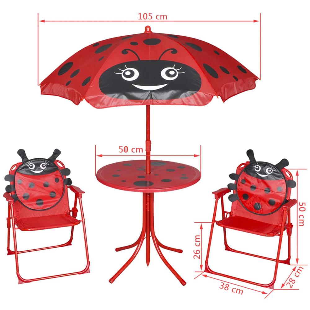 Set Mobili Da Giardino Per Bambini 4 Pezzi Rosso - Foto 6