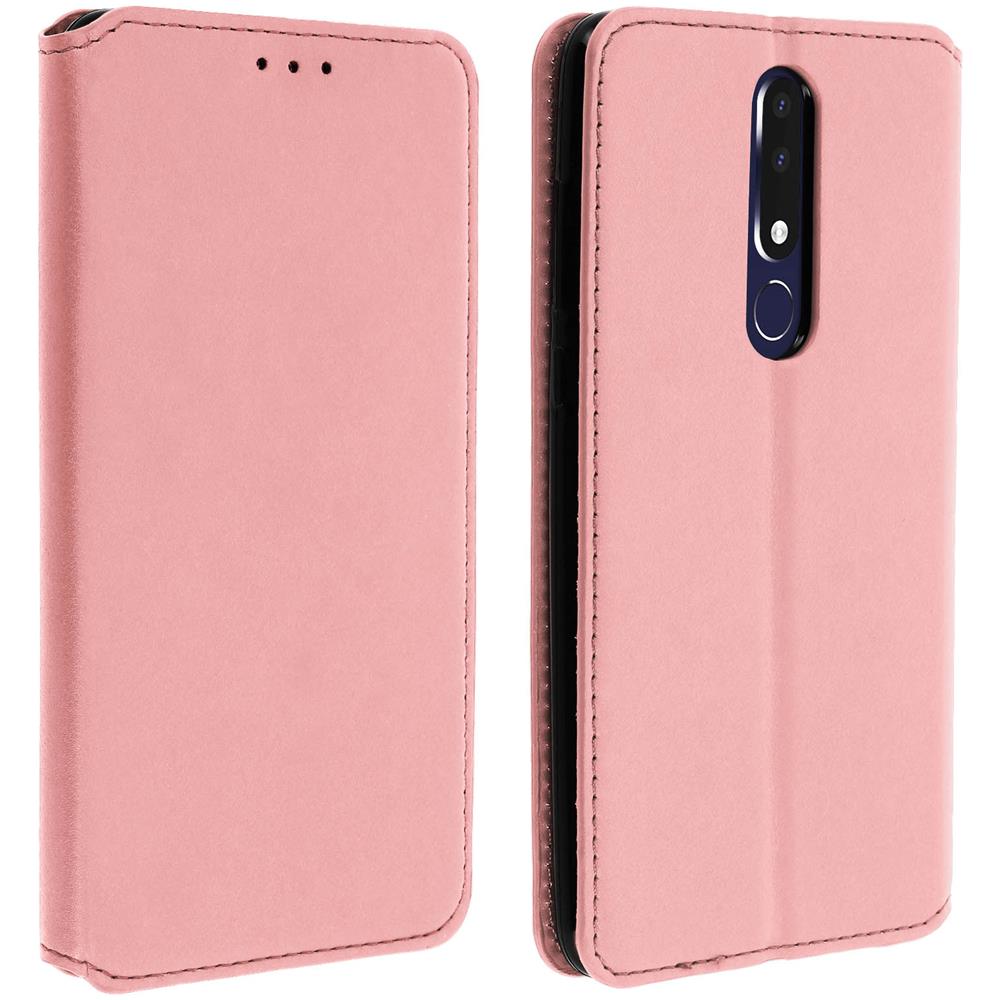 Custodia Nokia 3.1 Plus Portacarte Funzione Supporto Video - Rosa Gold - Foto 1