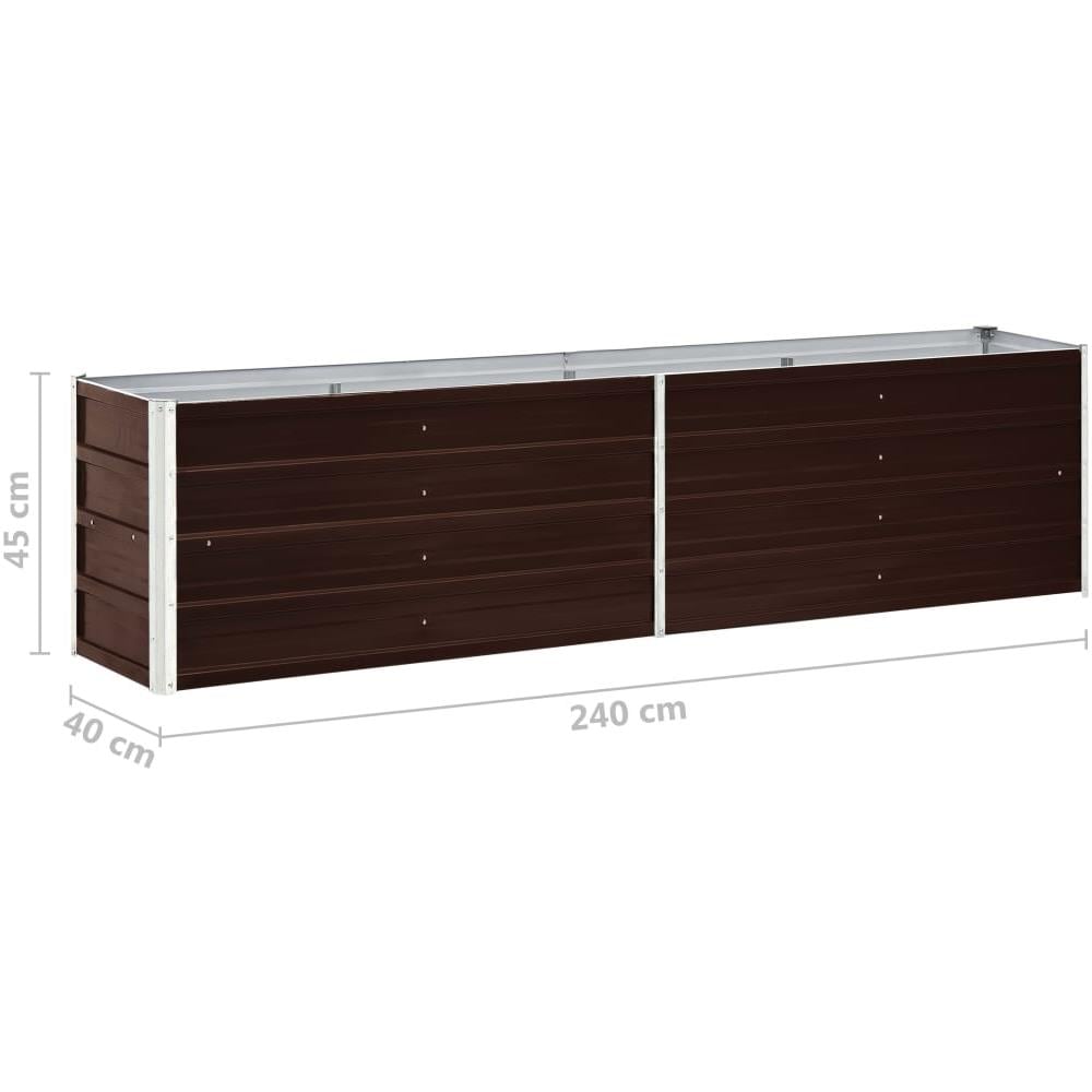 Fioriera Per Giardino In Acciaio Zincato 240x40x45 Cm Marrone - Foto 6