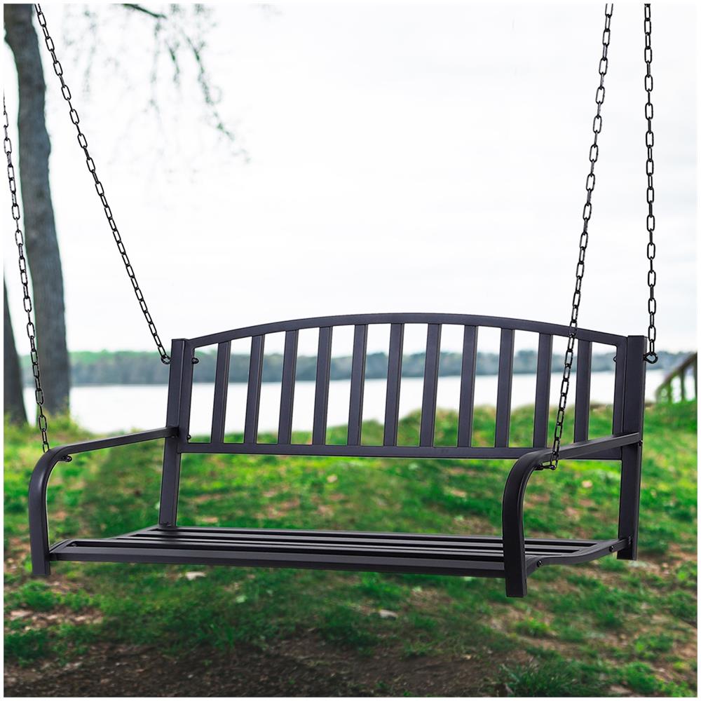 Dondolo Sospeso Da Giardino In Metallo Nero - Foto 2