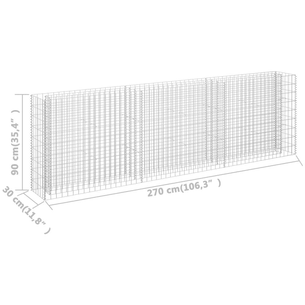 Gabbione Letto Rialzato In Acciaio Zincato 270x30x90 Cm - Foto 12