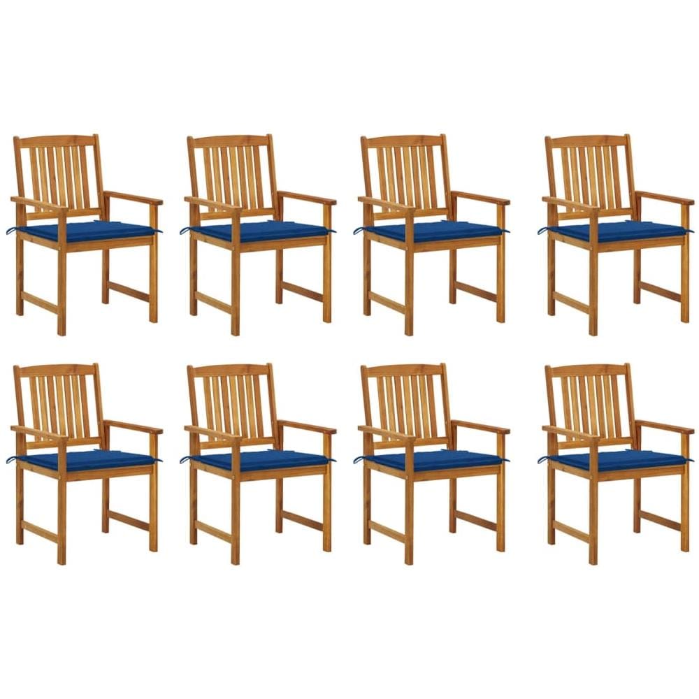 Sedie da Giardino con Cuscini 8 pz in Legno Massello di Acacia - Foto 1