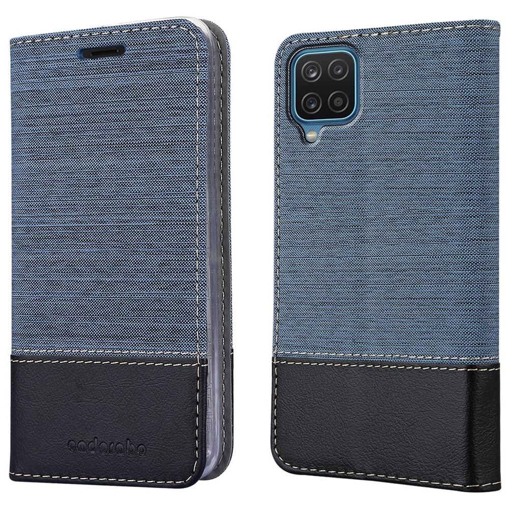Custodia Compatibile Con Samsung Galaxy A12 / M12 In Blu Scuro Nero - Coperchio Protettiva Con Chiusura Magnetica, Funzione Stand E Tasca Per Le Carte - Foto 8