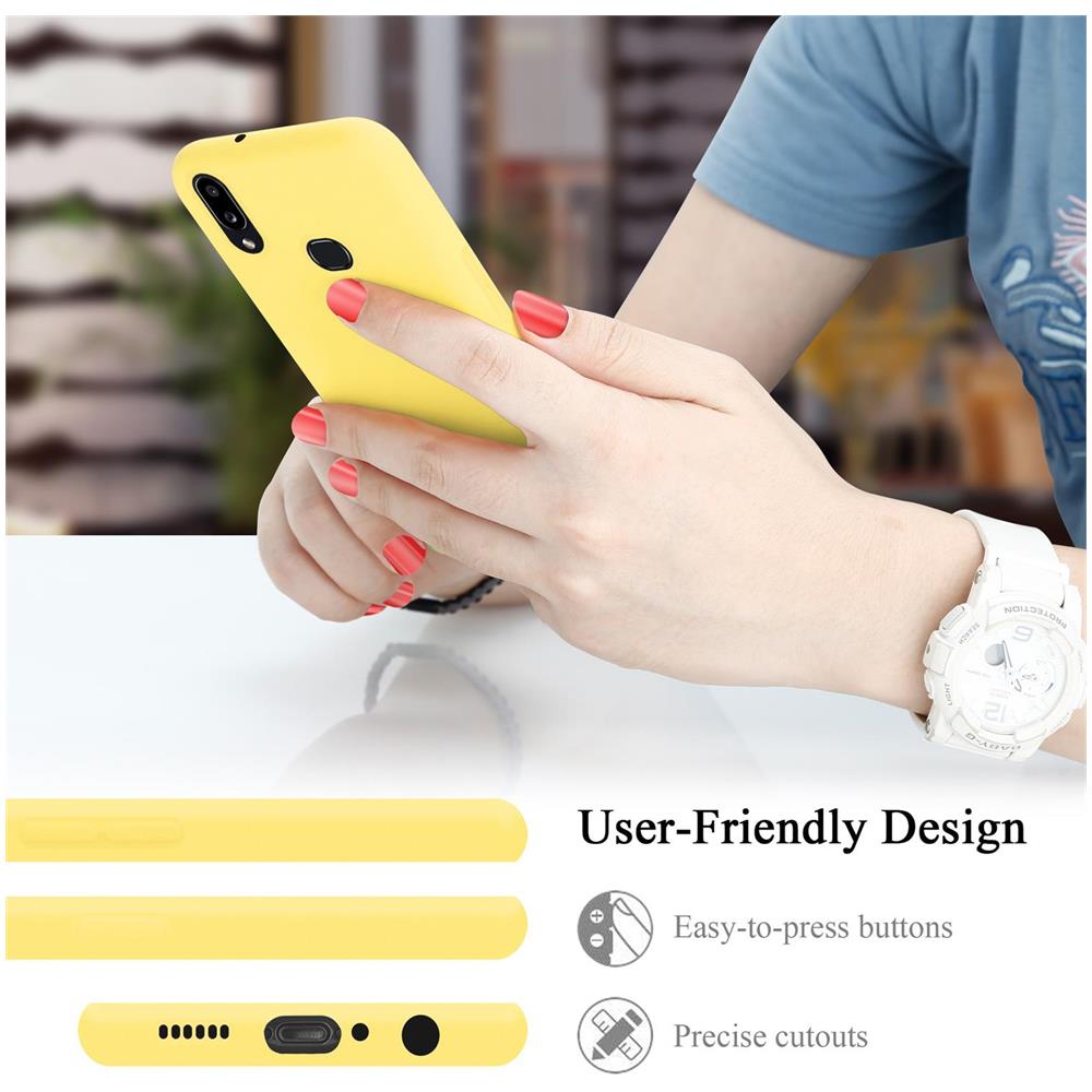 Custodia Compatibile Con Samsung Galaxy A10s In Liquid Giallo - Coperchio Protettivo In Silicone Tpu Flessibile - Foto 7