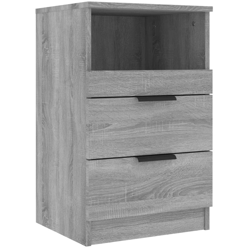Comodino Grigio Sonoma In Legno Multistrato - Foto 1