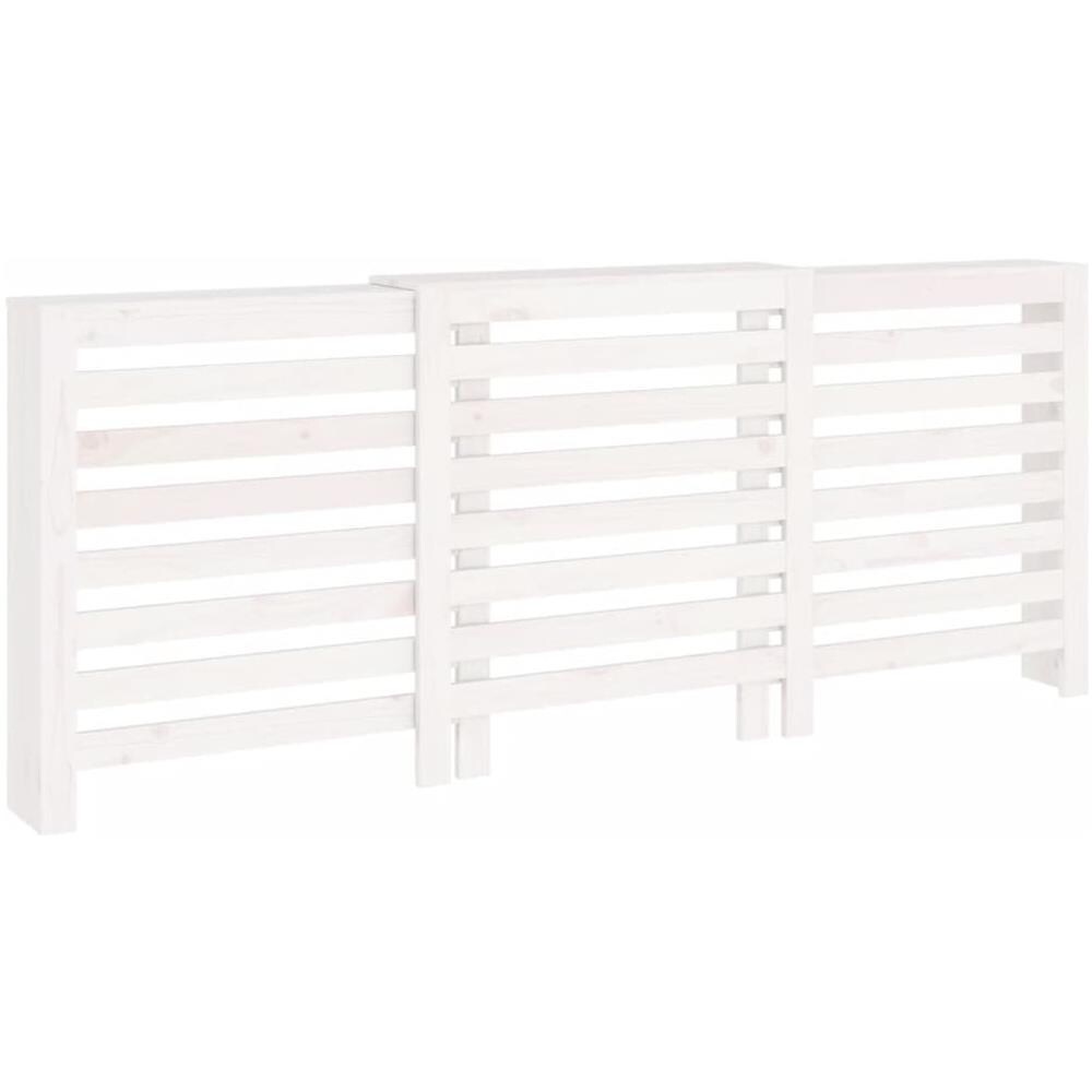 Copertura Termosifone Bianca 210x21x85 Cm Legno Massello Pino - Foto 2
