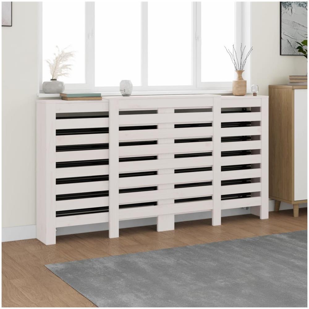 Copertura Termosifone Bianca 210x21x85 Cm Legno Massello Pino - Foto 1