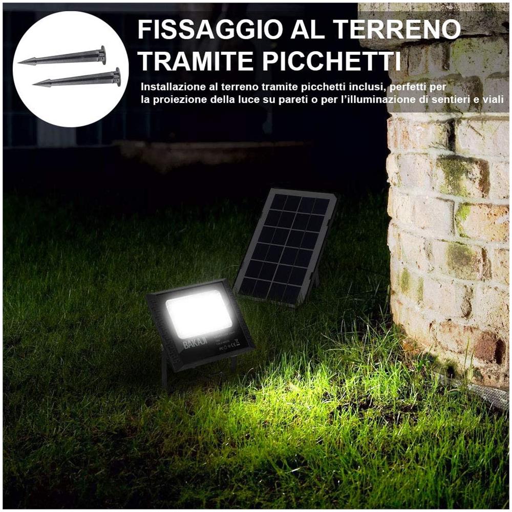 Faro Led 10w Pannello Solare Luce Esterno Alta Luminosita 200 Lm + Telecomando - Foto 2