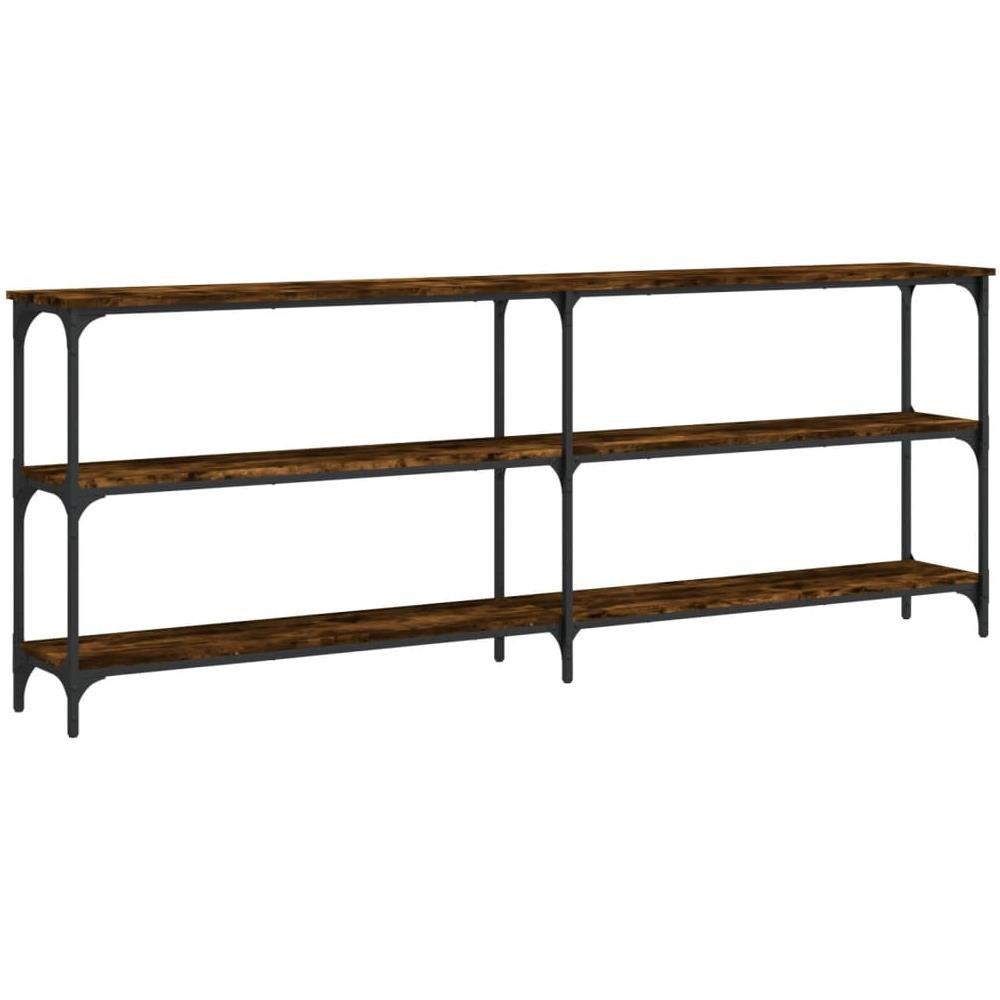 Tavolo Consolle Rovere Fumo 200x29x75 Cm In Legno Multistrato - Foto 2