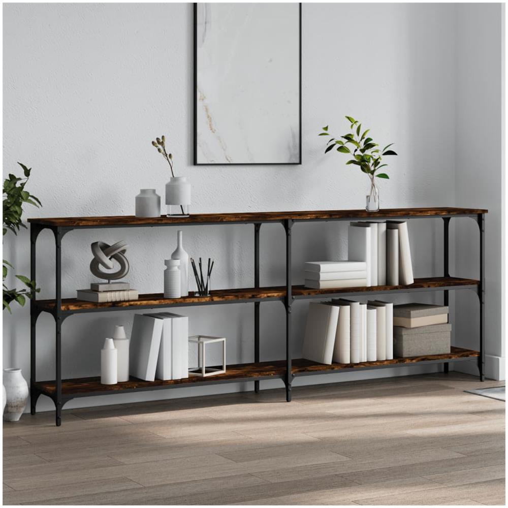 Tavolo Consolle Rovere Fumo 200x29x75 Cm In Legno Multistrato - Foto 1