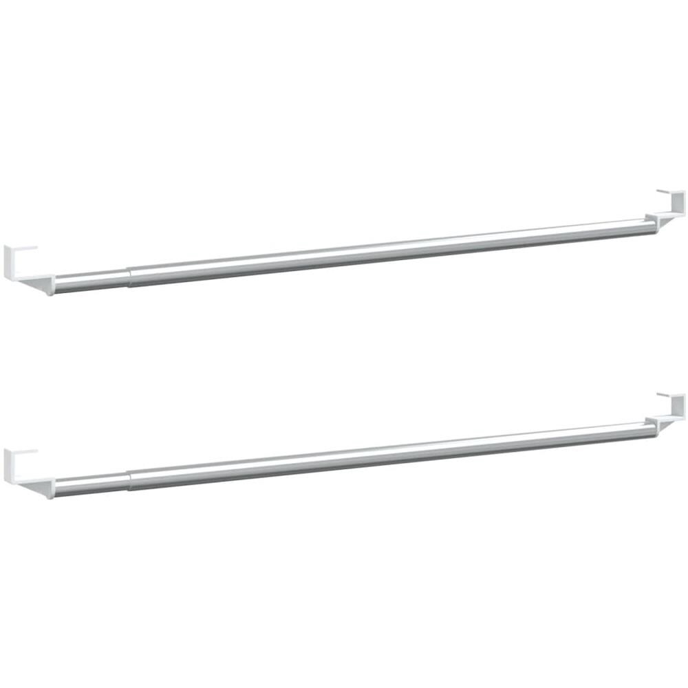 Binari Per Tende 2 Pz Bianco E Argento 60-105 Cm Alluminio - Foto 2