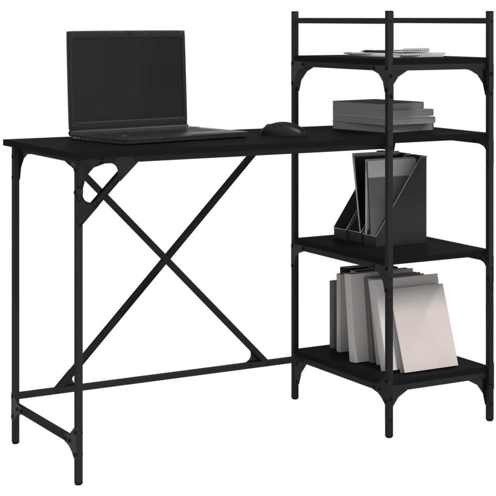 Scrivania Per Computer Con Scaffali Nera 120x47x109 Cm - Foto 3