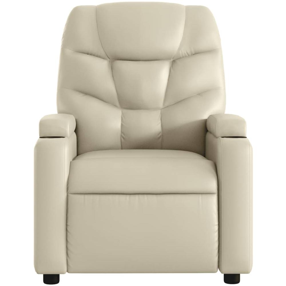 Poltrona Reclinabile Crema In Similpelle - Foto 2