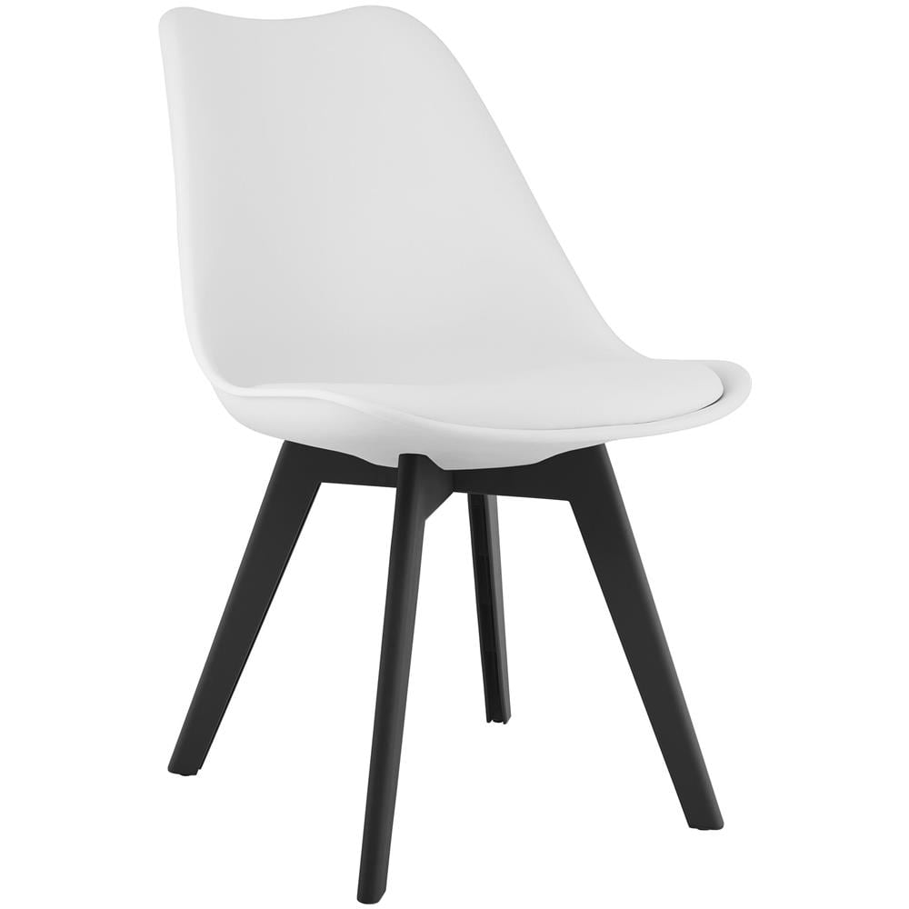 Sedia RIXK - Bianca con gambe nere, design ergonomico x1 - Foto 1