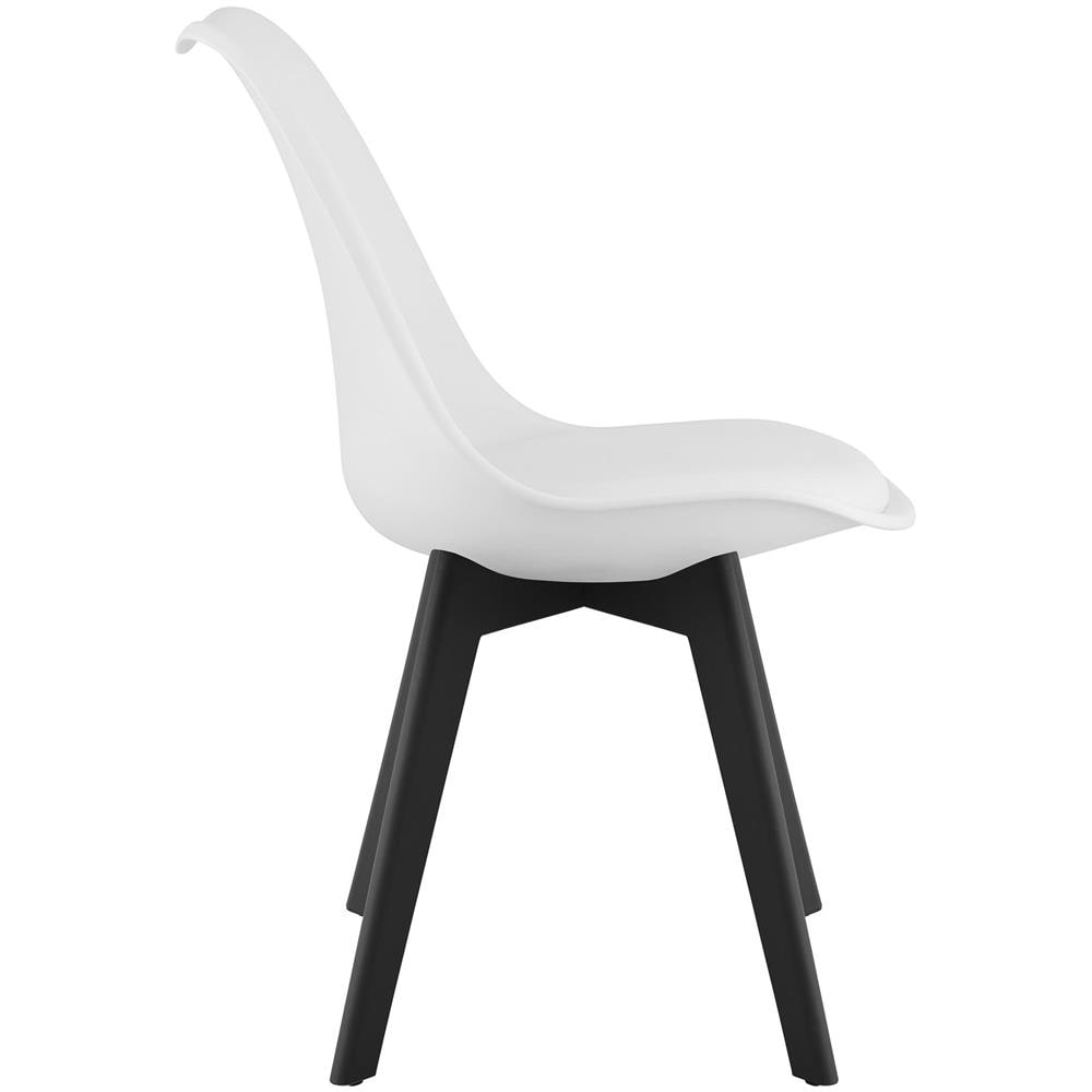 Sedia RIXK - Bianca con gambe nere, design ergonomico x1 - Foto 5
