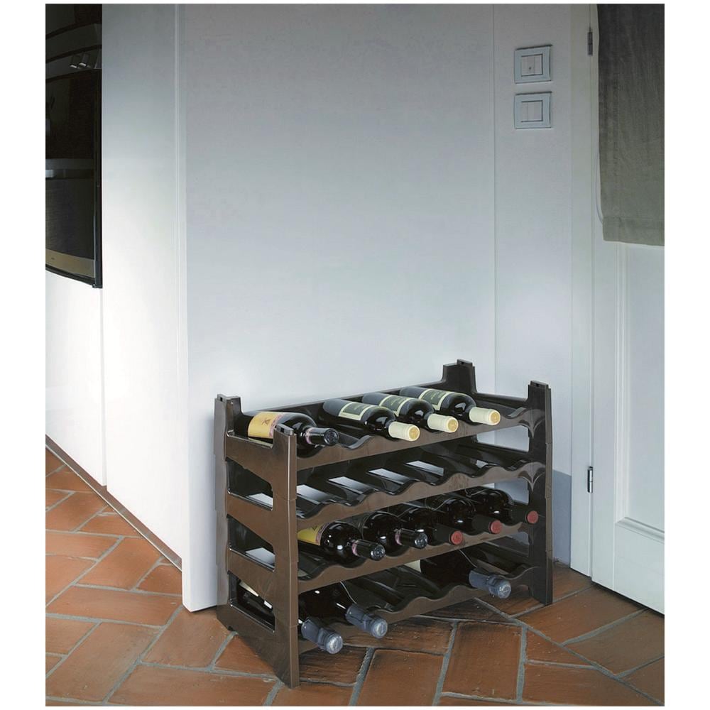 Cantinetta Portabottiglie 6 Posti, Polipropilene, 60x30xh. 12 Cm Marrone - Foto 2