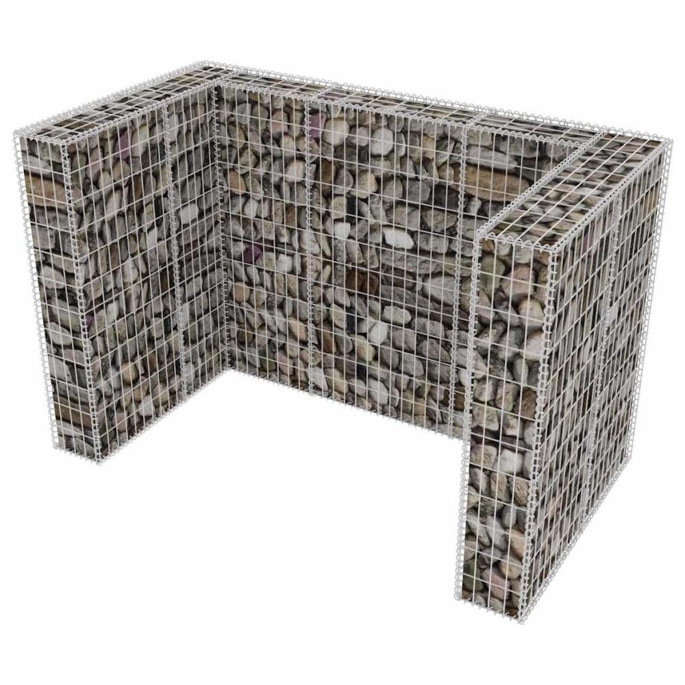 vidaXL Gabbione in Rete dAcciaio per 2 Cassonetti 180x100x120 cm da Giardino