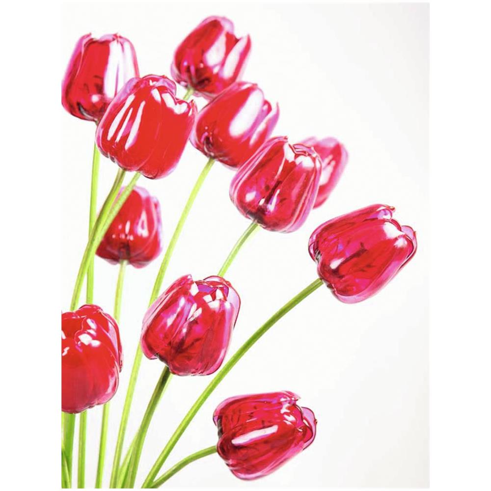 Tulipano In Cristallo Rosso 61 Cm 12 X - Foto 1