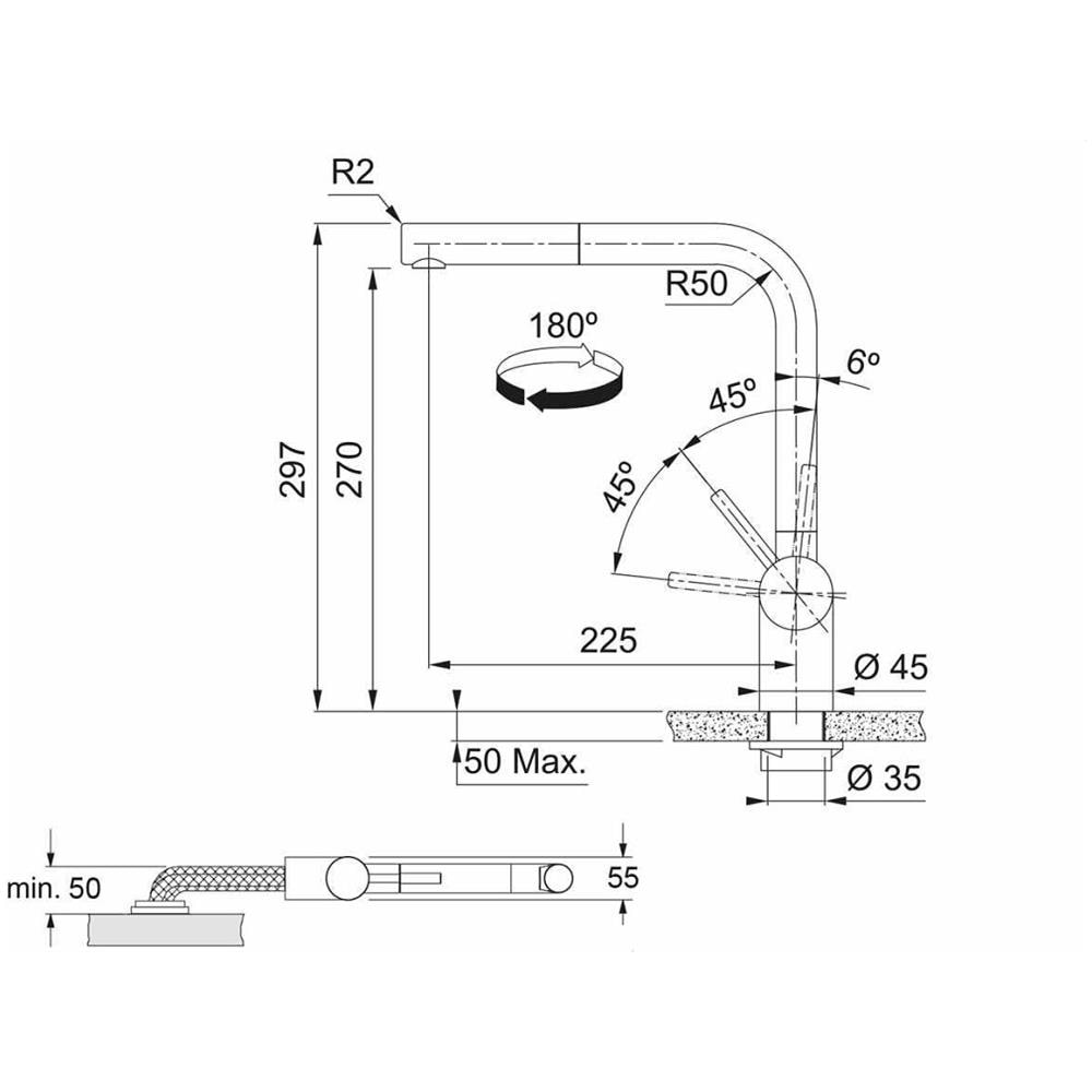 Miscelatore Cucina Sottofinestra con Doccetta Colore Acciaio inossidabile - Foto 6