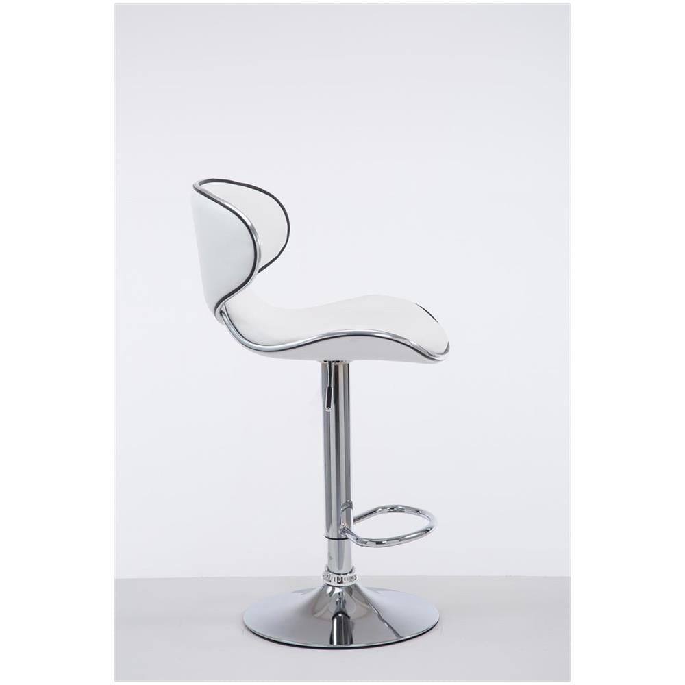 Sgabello Design Cucina Las Vegas V2 I Sedia Sgabello Imbottita In Similpelle I Sgabello Girevole E Regolabile (62-82 CM) Con Schienale Bianco - Foto 2