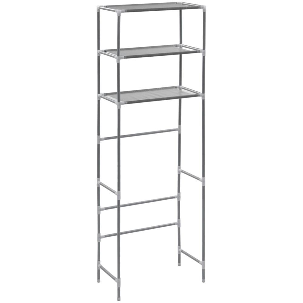 Scaffale Per Bagno Con 3 Ripiani Argento 53x28x169 Cm - Foto 2