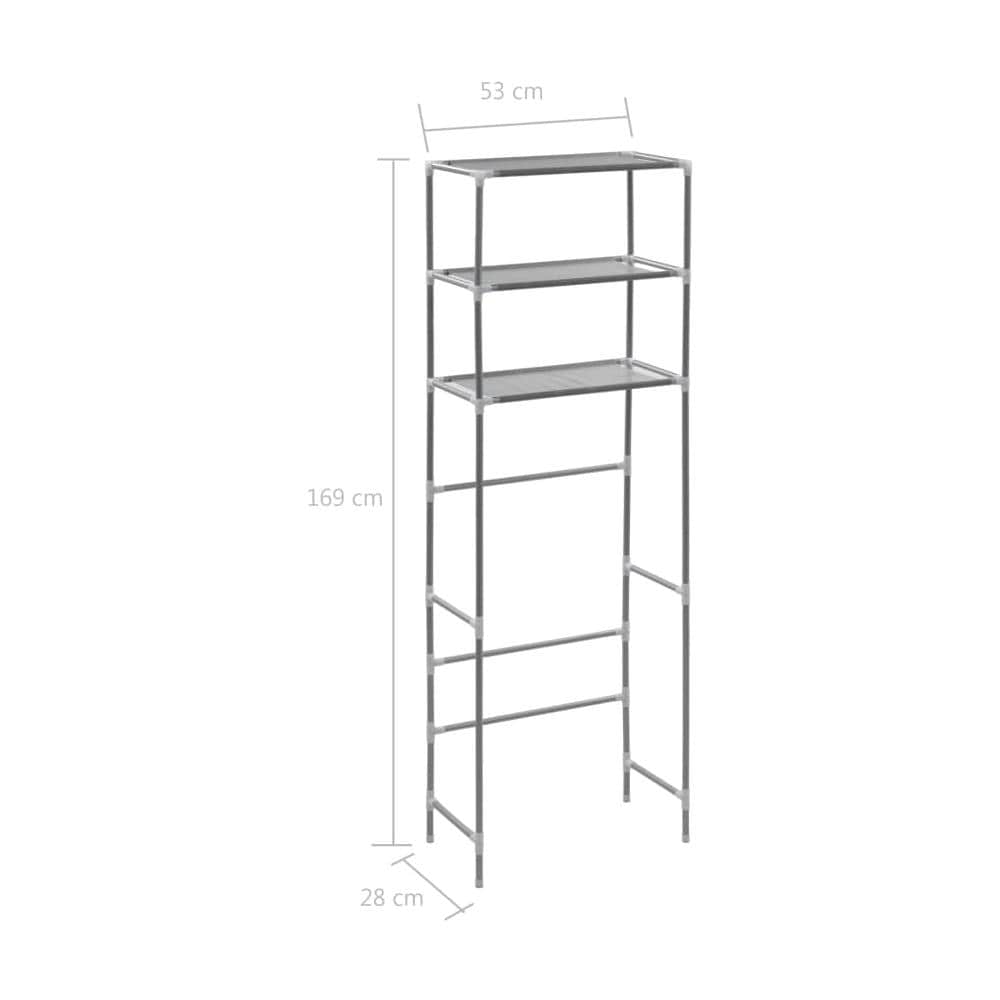 Scaffale Per Bagno Con 3 Ripiani Argento 53x28x169 Cm - Foto 13